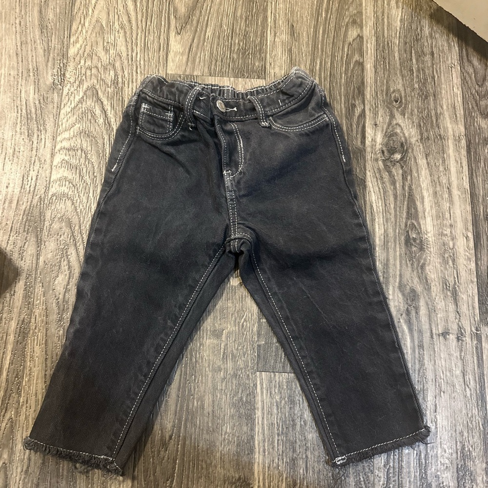 Old Navy Vtg WHITE SEEM Toddler Black Jeans 12-18m